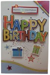 Karnet B6 LUX Urodziny, kolorowy napis