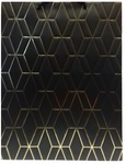 Torebka prezentowa L jednokolorowa, złote geometryczne wzory (30x39x12cm) mix