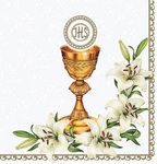 Serwetki Lunch Komunia Holy Communion Frame Silver SL_KO_001502 33x33 20 szt.op