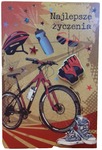 Karnet B6 LUX Serdeczne życzenia męskie, rower