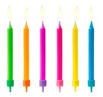 Świeczki urodzinowe kolorowe, mix, 6,5cm: 1op./6szt.