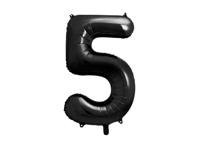 Balon foliowy Cyfra "5", 86cm, czarny