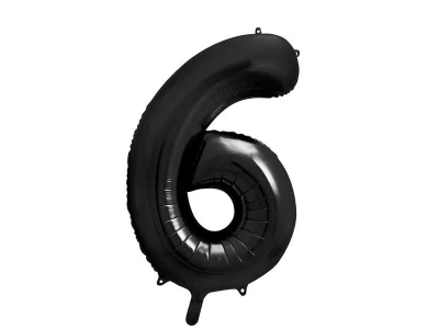 Balon foliowy Cyfra "6", 86cm, czarny