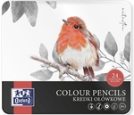Kredki ołówkowe Oxford metalowe pudełko 24 kolory