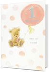 Karnet B6 HM-200 1 urodziny, roczek, dziewczynka, różowe kropki HM-200-2792