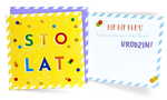Karnet urodziny kwadrat Sto lat QR-020