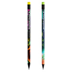 Ołówek z gumką Futereal HB okrągły z czarnego drewna mix kolorów  1szt
 (36szt/opak)