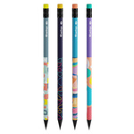 Ołówek z gumką Balance HB okrągły z czarnego drewna mix kolorów  1szt
 (36szt/opak)