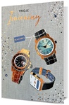 Karnet urodziny męskie miedziane, zegarki HM200-2882