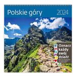 Kalendarz ścienny 2024 30x30cm Polskie góry z naklejkami
