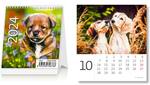 Kalendarz biurkowy 2024 Mini Pieski miesięczny