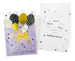 Karnet Urodziny, złota zebra i balony DK-1016