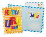 Karnet Urodziny, kolorowy napis DK-1018
