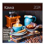 Kalendarz ścienny 2024 30x30cm Kawa z naklejkami