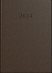 Kalendarz książkowy A5 dzienny 2024 Standard brązowy