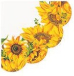 Serwetka Decor Round Dancing Sunflowers 32cm średnicy, 12szt./op. - serwetka okrągła