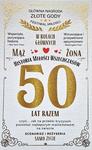 Karnet 50 rocznica ślubu - złote gody