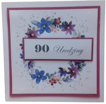 Karnet kwadrat 90-te urodziny mix