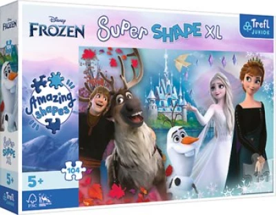 Puzzle 104 el Super Shape XL W świecie Anny i Elsy jest wesoło Frozen 2