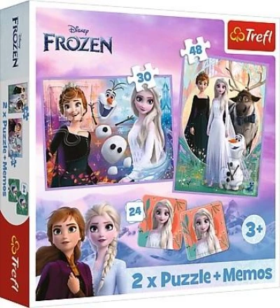 Puzzle 2w1 + memos Księżniczki w swojej krainie Frozen 2