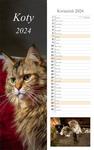 Kalendarz 2024 ścienny  15x48cm Koty
