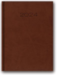 Kalendarz książkowy A5 2024 brązowy