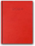 Kalendarz książkowy A5 2024 czerwony