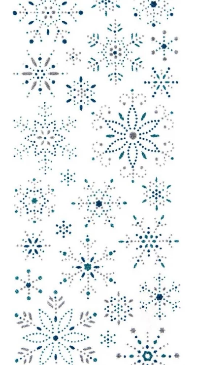 Naklejki brokatowe ornamentowe śnieżynki 26szt