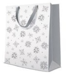Torebka premium Glitter Snowflakes (silver) large 26,5x33,5x13cm
