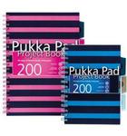 Kołozeszyt A5 200 kartek kratka Pukka Project Book Navy różowy niebieski