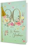 Karnet B6 HM-200 90 Urodziny pastelowe, kwiaty HM-200-2965