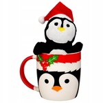 Kubek świąteczny 380ml z maskotką Pingwin