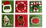 Karnety samoprzylepne bożonarodzeniowe 5x5cm do prezentów 12szt
