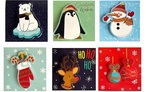 Karnety samoprzylepne bożonarodzeniowe 5x5cm do prezentów 12szt dziecięce