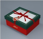 Zestaw pudełek świątecznych czerwone z zielonym wieczkiem (S: 26*21*10.5 M: 23*17*9 L: 20.5*14*7.5) 3 szt.
