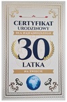 Karnet 30 Urodziny męskie certyfikat