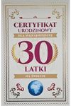 Karnet 30 Urodziny damskie certyfikat