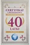 Karnet 40 Urodziny damskie certyfikat