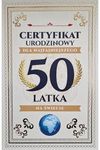 Karnet 50 Urodziny męskie certyfikat