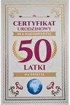 Karnet 50 Urodziny damskie certyfikat