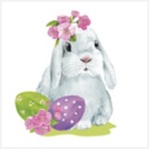 SerwetkI Daisy Wielkanoc lunch - Watercolour Easter Bunny with Easter Eggs SDWL011601