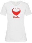 Koszulka damska z nadrukiem serce Polska S