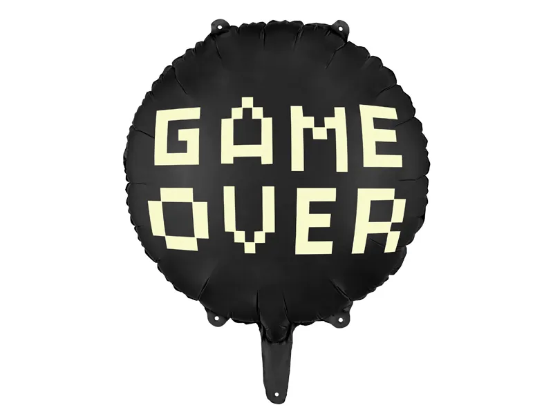 Balon foliowy Game over, 45cm, czarny