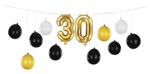 Girlanda balonowa 3w1 - 30 urodziny, mix, 260x32cm