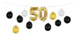 Girlanda balonowa 3w1 - 50 urodziny, mix, 260x32cm