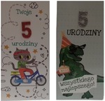 Karnet DL FUN 5 urodziny mix 2 wzorów