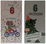 Karnet DL FUN 6 urodziny mix 2 wzorów