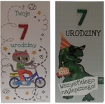 Karnet DL FUN 7 urodziny mix 2 wzorów