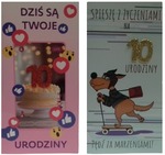 Karnet DL FUN 10 urodziny mix 2 wzorów