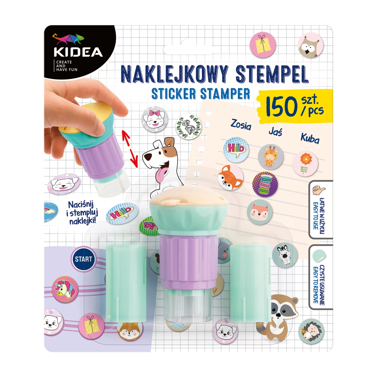 NAKLEJKOWY STEMPEL 150SZT KIDEA